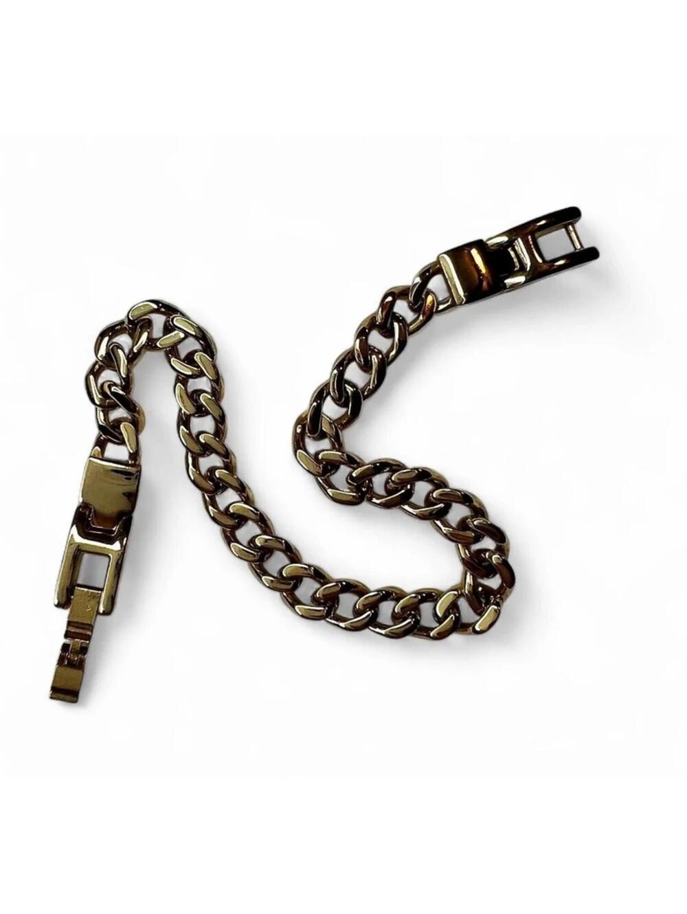 Vintage Gold-Tone Cuban Chain Bracelet